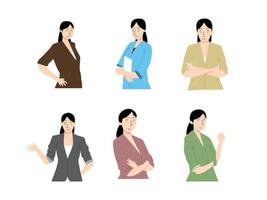 Successful young beautiful woman. Attractive business girl. Career people. business woman character. modern beautiful women vector
