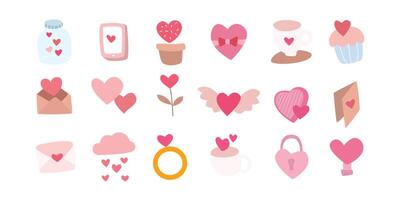 icono de San Valentín con lindo diseño. ilustraciones románticas dibujadas a mano en rosa. vector