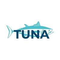 Blue tuna fish illustration logo vector