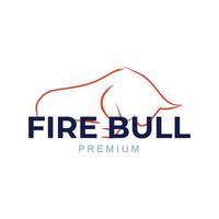 Fire bull simple illustration logo vector