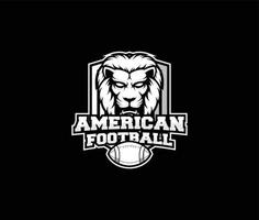 club de logotipo de fútbol americano de cabeza de león vector