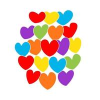 Set of colored hearts decorative background vector