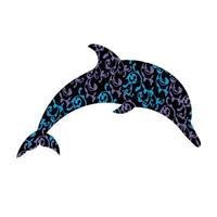 Dolphin vector silhouette on a white background.
