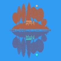 island with reflection vector