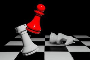 juego de tablero de ajedrez, concepto competitivo de negocios, representación 3d del espacio de copia foto