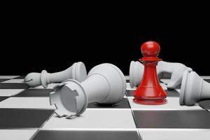 juego de tablero de ajedrez, concepto competitivo de negocios, representación 3d del espacio de copia