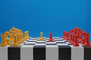 Chess board game, business competitive concept, copy space 3D rendering photo