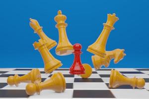 Chess board game, business competitive concept, copy space 3D rendering photo