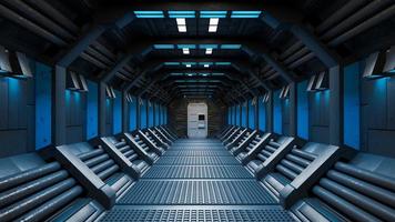 Spaceship Corridor is a stock motion graphics video that shows the interior of a moving spaceship.3D rendering photo
