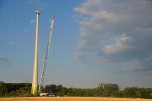 windmill mounting on a field photo