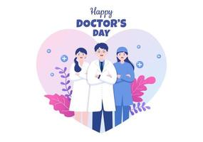 World Doctors Day Vector Illustration for Greeting Card, Poster or Background with Doctor, Stethoscope and Medical Equipment Image