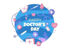 World Doctors Day Vector Illustration for Greeting Card, Poster or Background with Doctor, Stethoscope and Medical Equipment Image