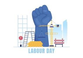 Happy Labor Day from People of Various Professions, Different Background and Thanks to Your Hard Work in Flat Cartoon Illustration for Poster vector