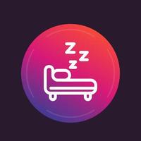 Hostel line icon, pictogram with bed vector