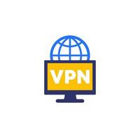 icono de acceso vpn en blanco vector