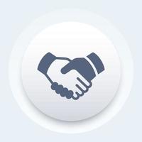 handshake, partnership, contract agreement icon, vector illustration