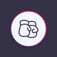 Boxing gloves line icon, vector pictogram