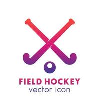 icono de hockey sobre césped, elemento de logotipo sobre blanco vector