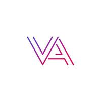 VA letters logo, line design vector