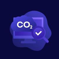 carbon emission research icon, vector art