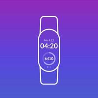 fitness bracelet, activity tracker or step counter, ui design vector