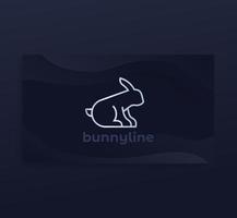 Bunny, rabbit logo design in line style, vector