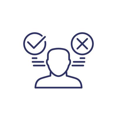 Pros and cons line icon