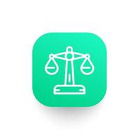 Scales line icon, justice, risk symbol vector