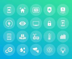 Smart house or home automation system icons set vector