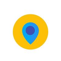 map pointer, location icon on white vector