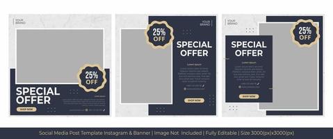 Social media post instagram template banner new funiture sale vector