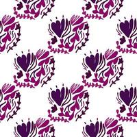 Vintage flowers and leaves seamless pattern. vector