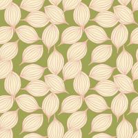Exotic outline leaves seamless pattern. Abstract floral background. vector