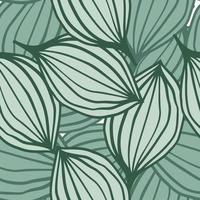 Exotic outline leaves seamless pattern. Abstract floral background. vector