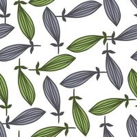 Exotic outline leaves seamless pattern. Nature palm leaf endless wallpaper. vector