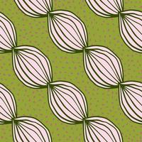 Exotic outline leaves seamless pattern. Abstract floral background. vector