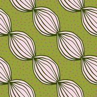 Exotic outline leaves seamless pattern. Abstract floral background. vector