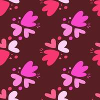 Childish pattern with flowers seamless pattern. Creative abstract heart shape wallpaper. vector