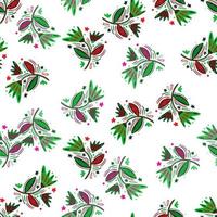 Seamless pattern with flowers and leaves. vector