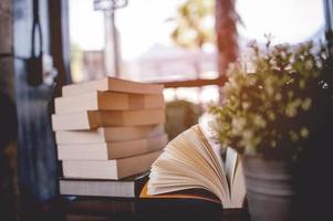 Hand and book of young women Is reading books for education Education concept photo