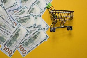 The silver picture is placed on a yellow background. Success, business concept With copy space photo