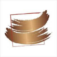 Red Frame with Golden Brush Stroke vector