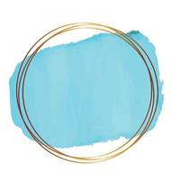 Blu brush strokes and gold lines. vector