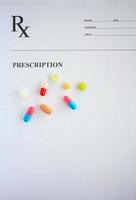 Pills on a Prescription Form photo