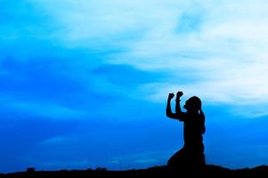 Silhouette of team leadership, teamwork and teamwork and delightful silhouette concepts photo