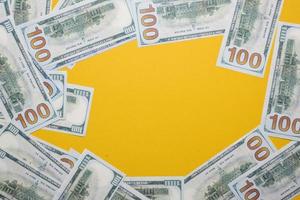 The silver picture is placed on a yellow background. Success, business concept With copy space photo