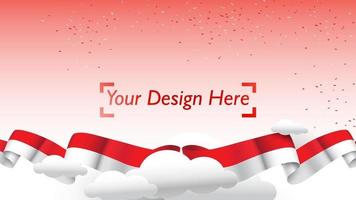 Indonesian patriotic background template with empty space for text, design, Holidays, Independence Day. Welcome to Indonesia concept - Vector