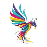 phoenix bird character illustration in colorful style vector