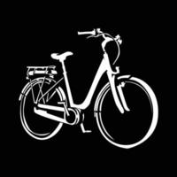 silueta de vector de bicicleta en blanco y negro