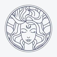 Beauty goddess icon with simple and elegant style vector